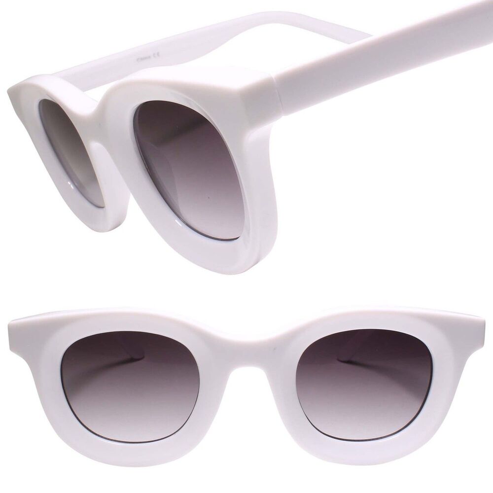 Retro 80s Style Hip Hop Thick White Frame Mens Womens Fashion Square Sunglasses